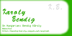 karoly bendig business card