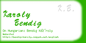 karoly bendig business card